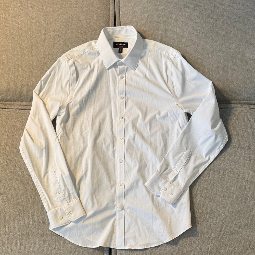 Express Men's Stretch Performance White Dress Shirt